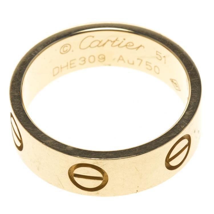مملوكة مسبقًا Cartier Love 18k Rose Gold Band Ring Size 51