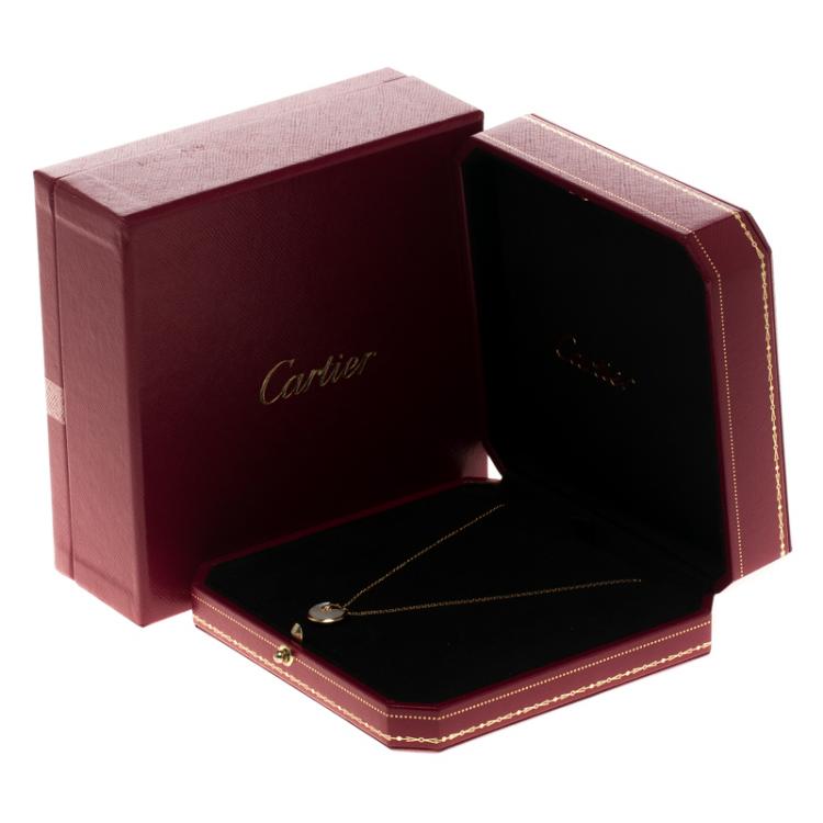 Pre Owned Cartier Amulette De Cartier White Mother Of Pearl 18k Yellow Gold Pendant Necklace