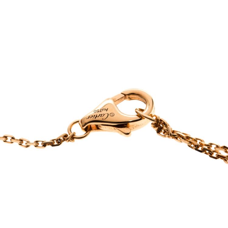 Pre Owned Cartier Amulette de Cartier Onyx & Diamond 18k Rose Gold Necklace