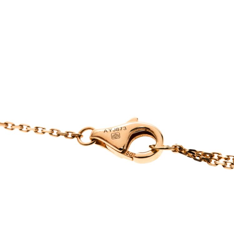 Pre Owned Cartier Amulette de Cartier Onyx & Diamond 18k Rose Gold Necklace