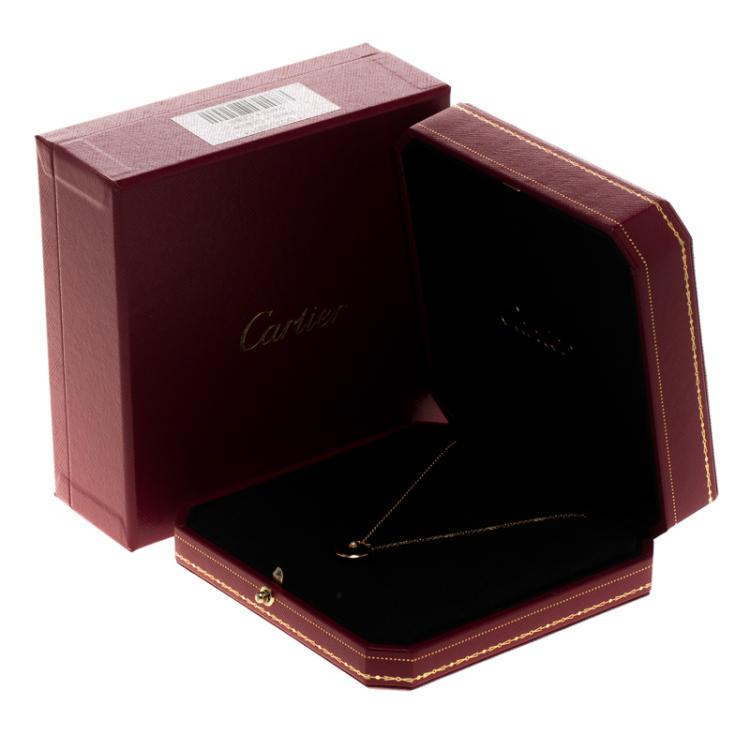Pre Owned Cartier Amulette de Cartier Onyx & Diamond 18k Rose Gold Necklace