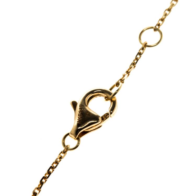 Pre Owned Cartier Amulette De Cartier White Mother of Pearl & Diamond 18k Yellow Gold Bracelet