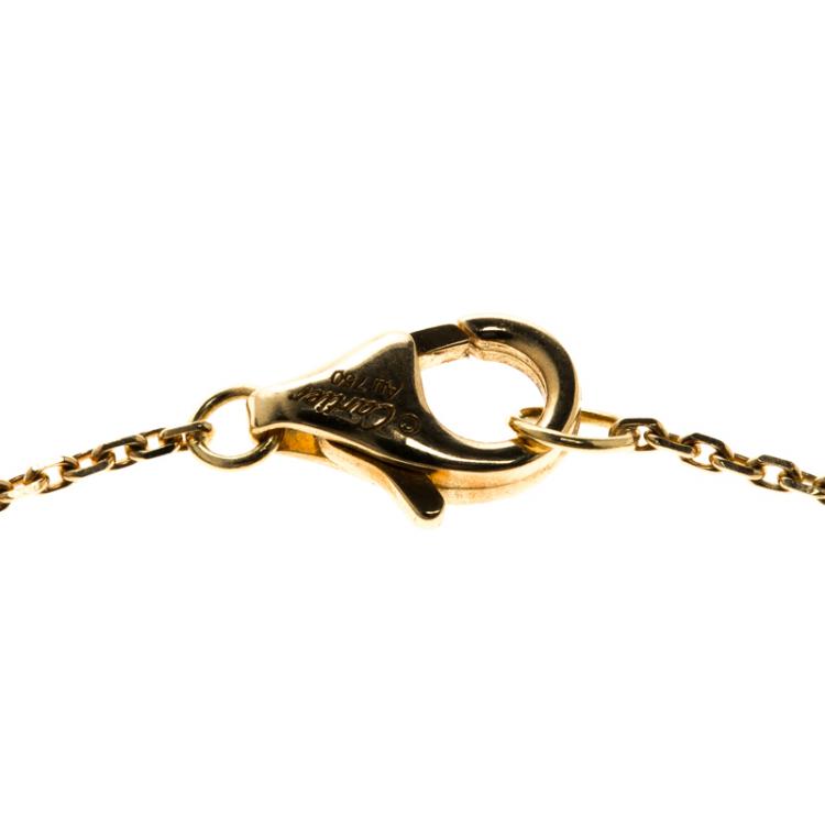 Pre Owned Cartier Amulette De Cartier White Mother of Pearl & Diamond 18k Yellow Gold Bracelet