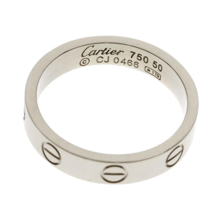 Cartier Love White Gold Wedding Band Ring Size 50 Cartier TLC