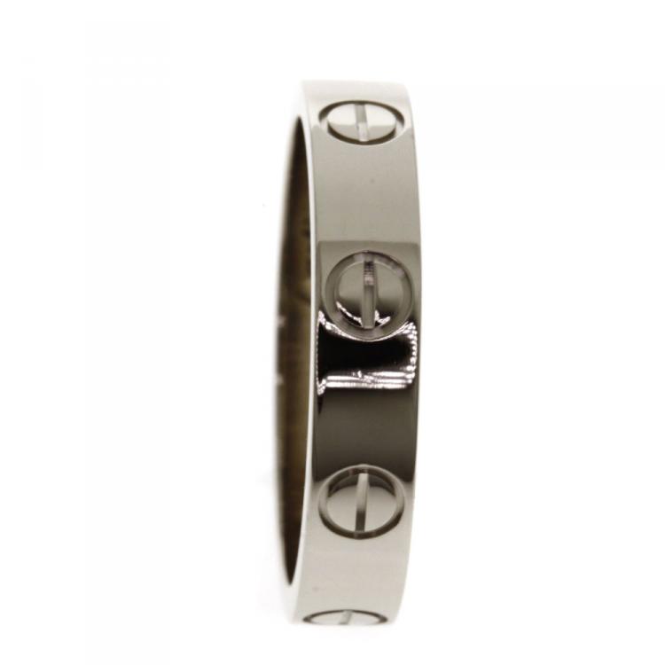 Pre Owned Cartier Love White Gold Wedding Band Ring Size 50