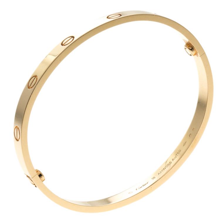 Pre Owned Cartier Love 18k Yellow Gold Bracelet 18cm