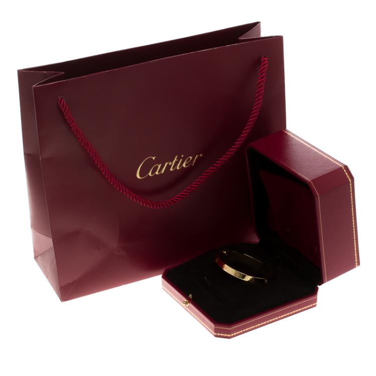 Pre Owned Cartier Love 18k Yellow Gold Bracelet 18cm