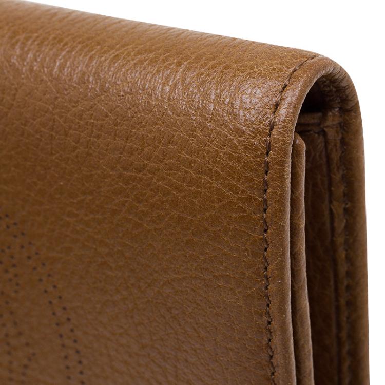 Pre Owned Cartier Tan Leather Marcello Tri-fold Wallet