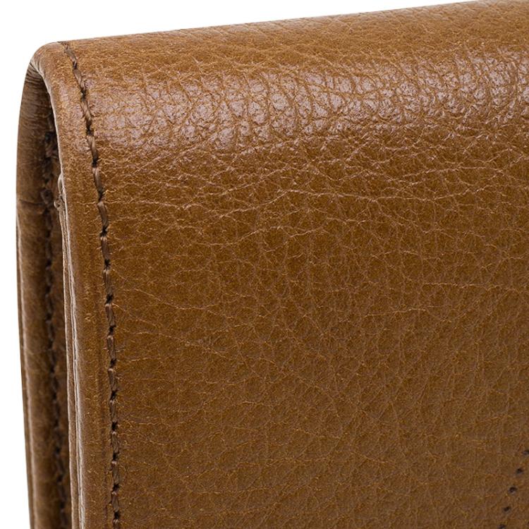 Pre Owned Cartier Tan Leather Marcello Tri-fold Wallet