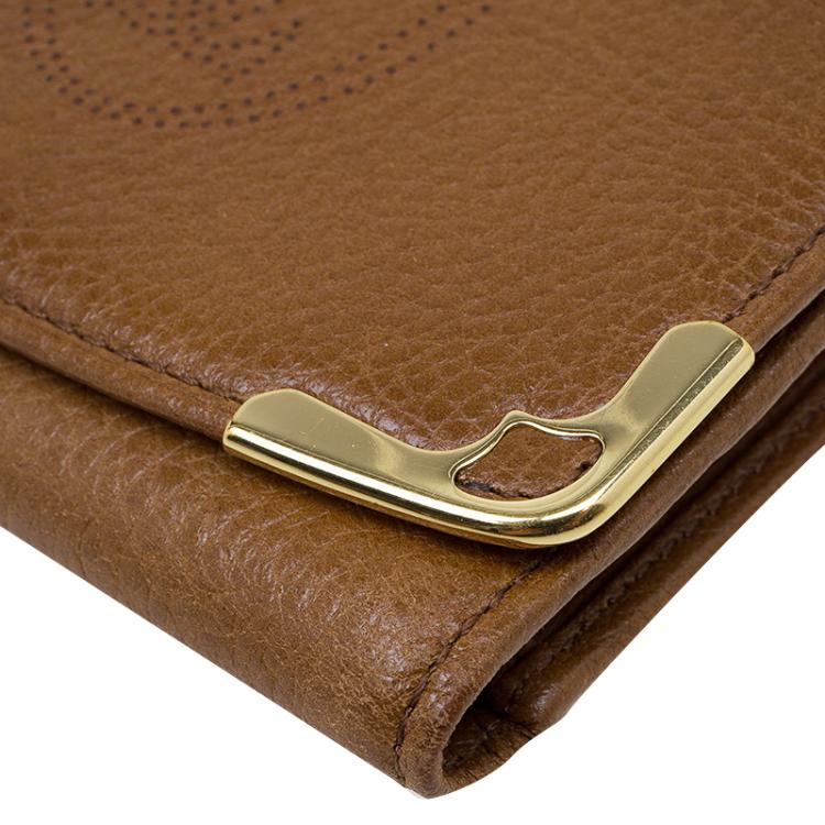Pre Owned Cartier Tan Leather Marcello Tri-fold Wallet