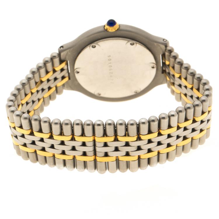 Pre Owned Cartier Grey Two Tone Stainless Steel Must 21 De Cartier Women's Wristwatch 31 mm