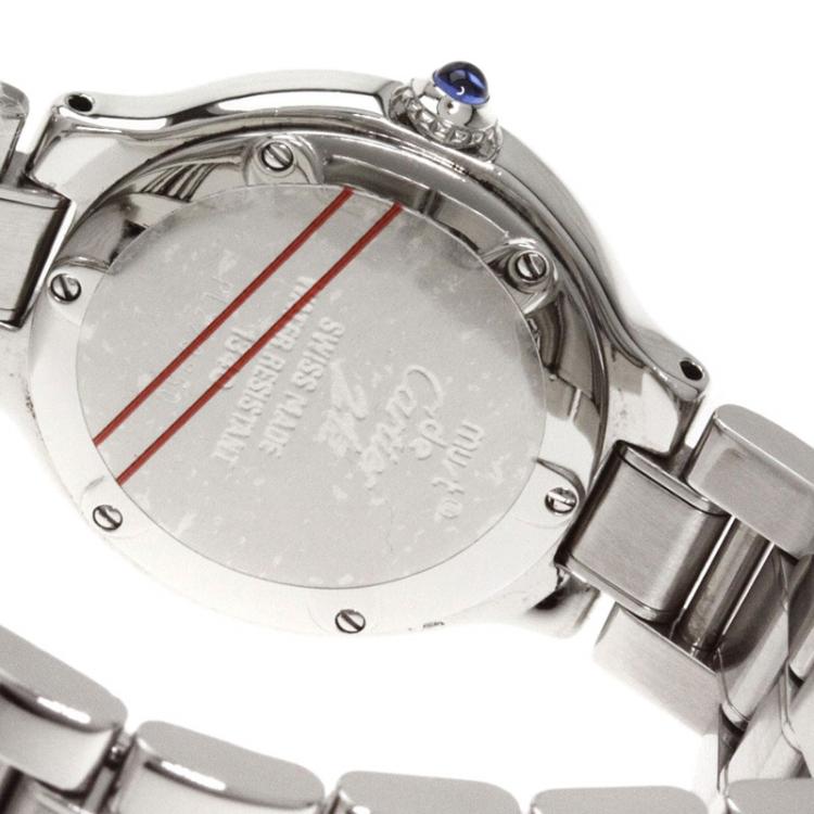 مملوكة مسبقًا Cartier Silver Stainless Steel Must 21 Women's Wristwatch 28MM 