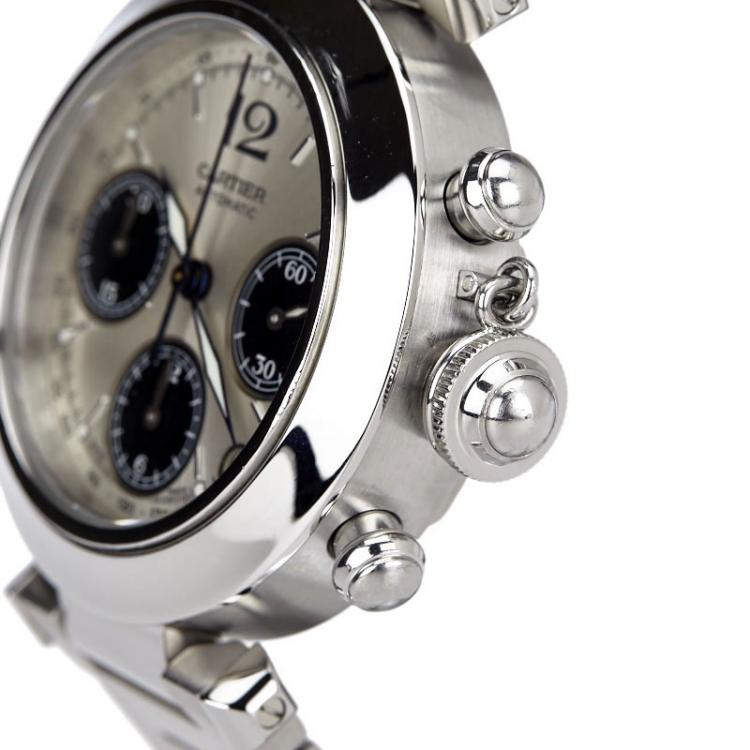 Pre Owned Cartier Silver Stainless Steel Pasha C Women's Wristwatch 36MM