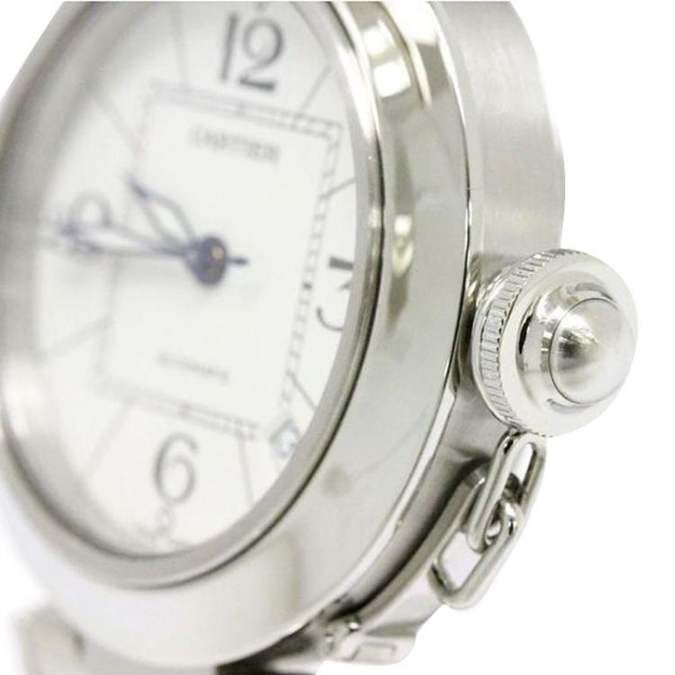 Pre Owned Cartier White Stainless Steel Pasha C Women's Wristwatch 35MM