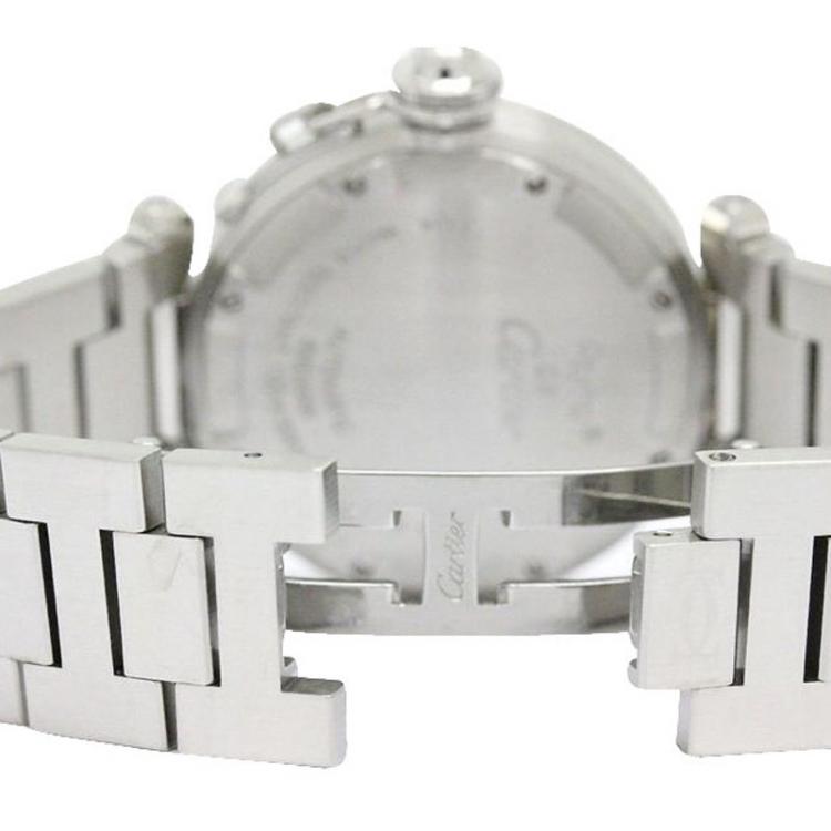 Pre Owned Cartier White Stainless Steel Pasha C Women's Wristwatch 35MM