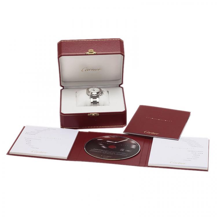 Pre Owned Cartier White Stainless Steel Pacha C Women's Wristwatch 35MM