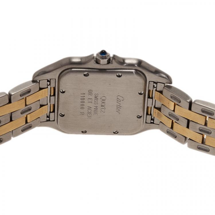 مملوكة مسبقًا Cartier Tank Stainless Steel 18 K Yellow Gold Women's Wristwatch 27 MM