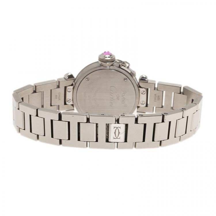 مملوكة مسبقًا Cartier Pink Stainless Steel Miss Pasha Women's Wristwatch 27MM