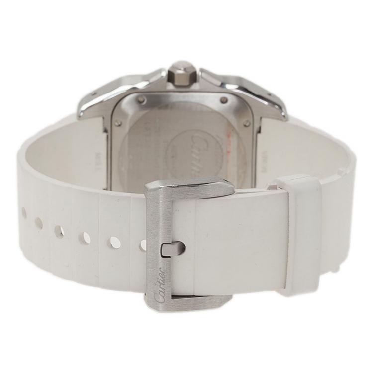 مملوكة مسبقًا Cartier White Stainless Steel Santos 100 Women's Wristwatch 32MM