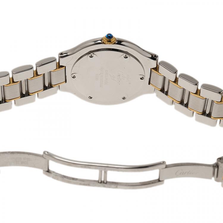 مملوكة مسبقًا Cartier Silver Gold-Plated Stainless Steel Must 21 Women's Wristwatch 33MM