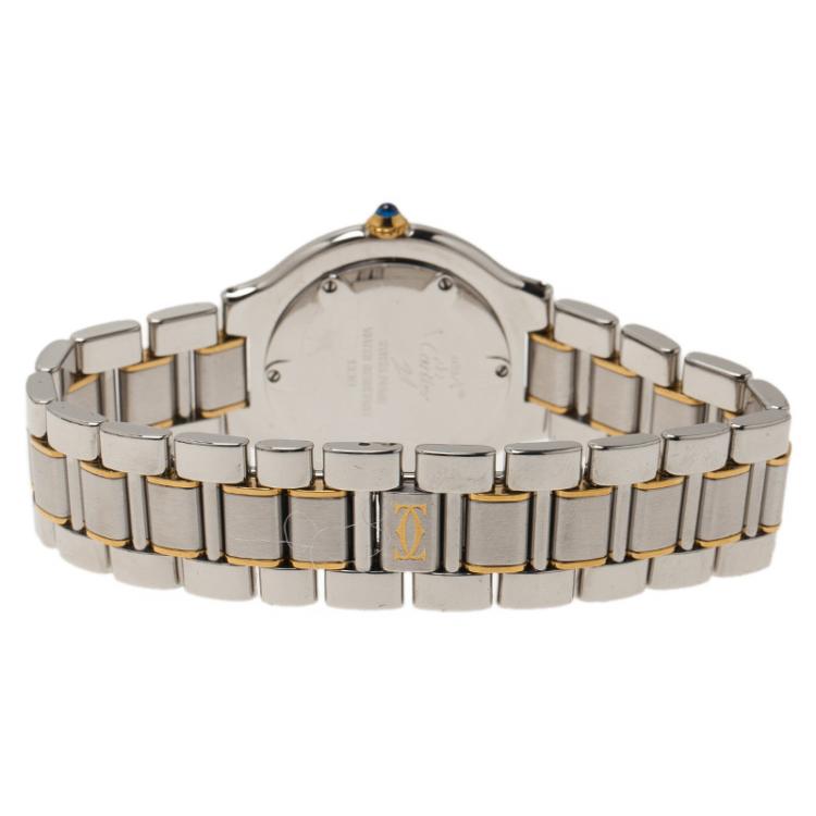 مملوكة مسبقًا Cartier Silver Gold-Plated Stainless Steel Must 21 Women's Wristwatch 33MM