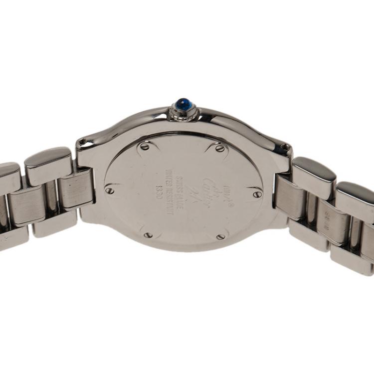 Pre Owned Cartier Silver Stainless Steel Must 21 Women's Wristwatch 33MM