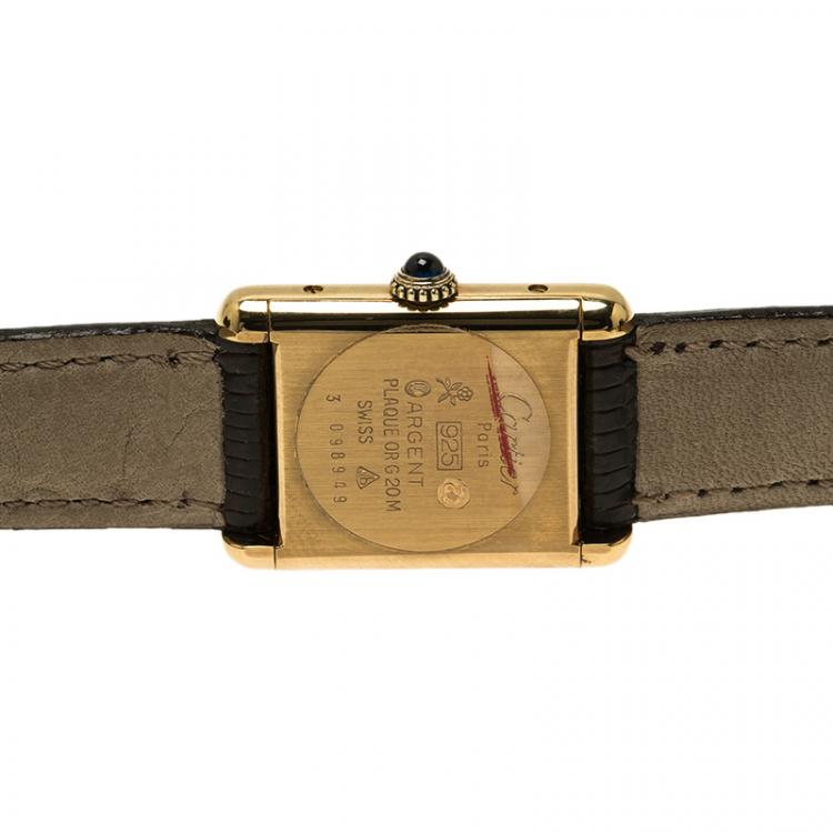 Pre Owned Cartier Cream Gold-Plated Silver Must De Vintage Women's Wristwatch 20MM