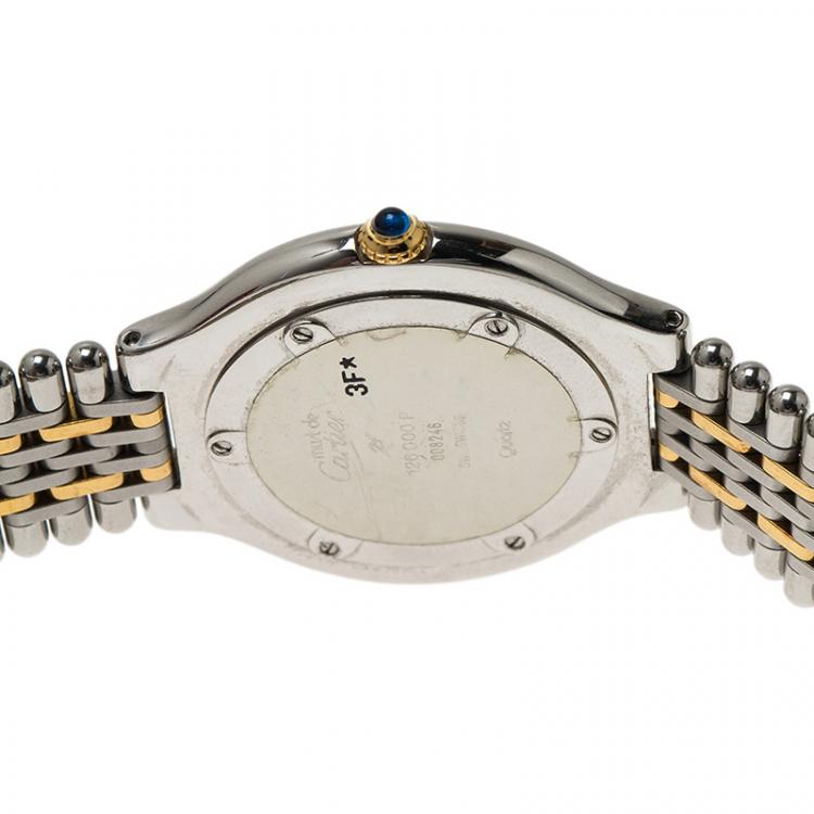 Pre Owned Cartier Ivory Stainless Steel Must 21 Women's Wristwatch 33MM