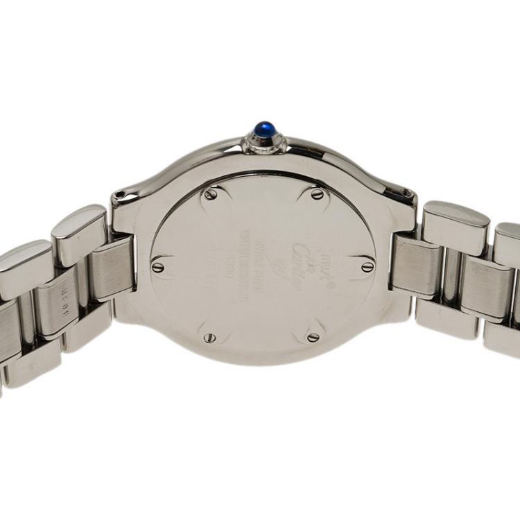 مملوكة مسبقًا Cartier Silver Stainless Steel Must 21 Women's Wristwatch 30MM