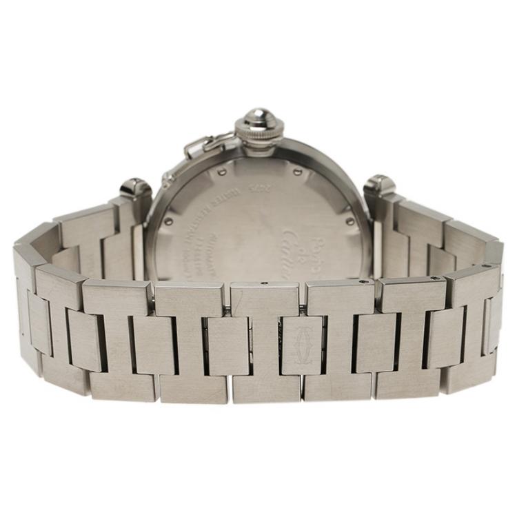 Pre Owned Cartier White Stainless Steel Pasha C Unisex Wristwatch 36MM