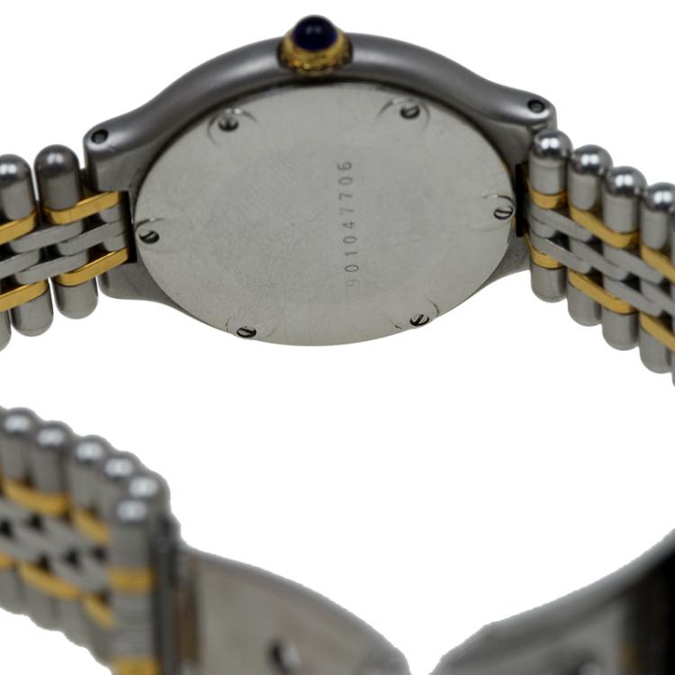 Pre Owned Cartier Cream Stainless Steel Must 21 Women's Wristwatch 28MM