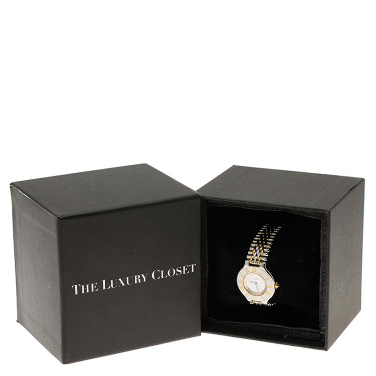 Pre Owned Cartier Silver Stainless Steel Must 21 Women's Wristwatch 28MM