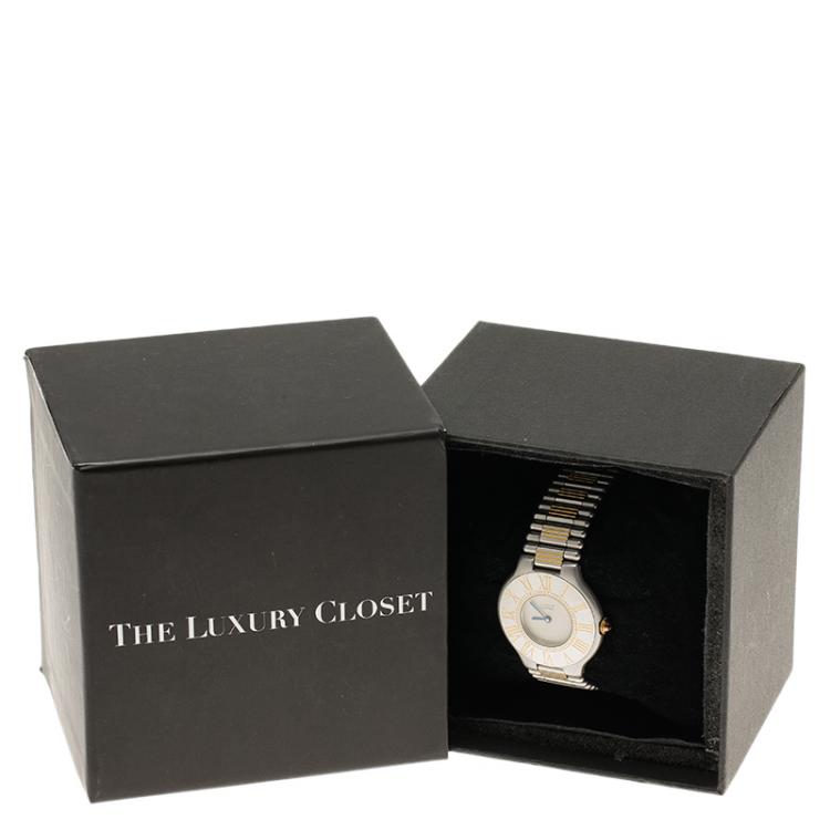 مملوكة مسبقًا Cartier Ivory Stainless Steel Must 21 Women's Wristwatch 30MM