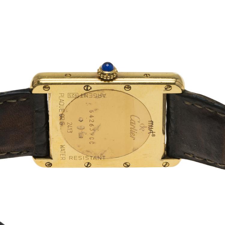 Pre Owned Cartier White Gold-Plated Silver Must De Vintage Women's Wristwatch 25MM