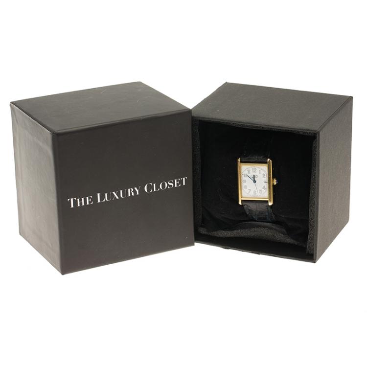 Pre Owned Cartier White Gold-Plated Silver Must De Vintage Women's Wristwatch 25MM