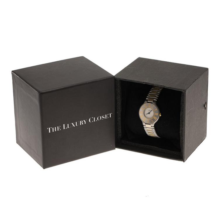 Pre Owned Cartier Ivory Stainless Steel Must 21 Women's Wristwatch 28MM