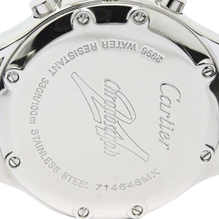 Pre Owned Cartier Black Stainless Steel Must 21 Women's Wristwatch 32MM
