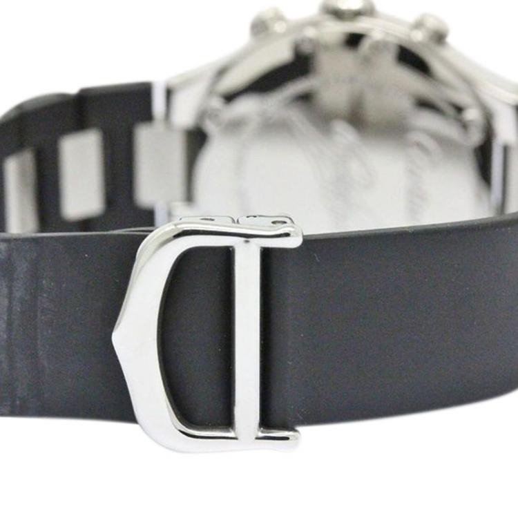 Pre Owned Cartier Black Stainless Steel Must 21 Women's Wristwatch 32MM