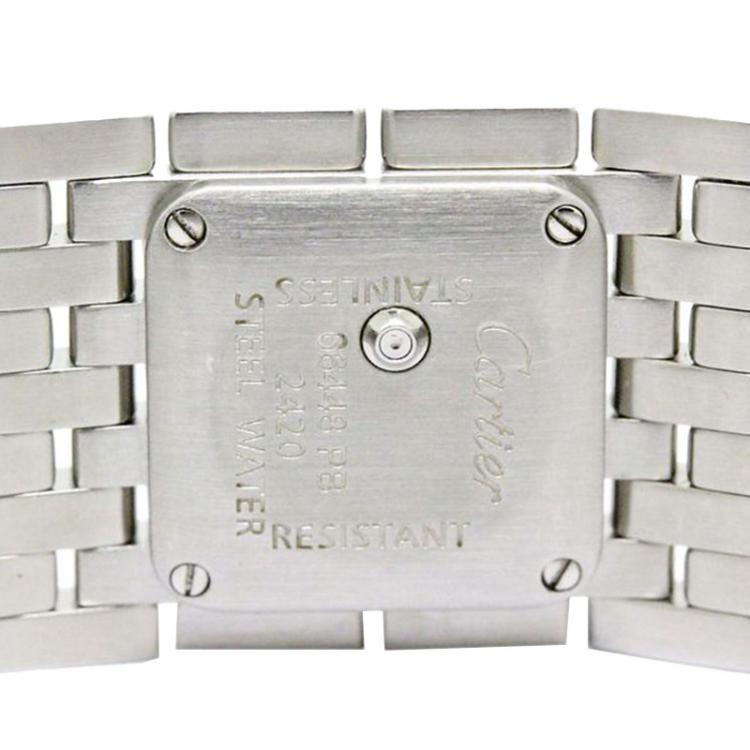 مملوكة مسبقًا Cartier Blue Mother of Pearl Stainless Steel Panthere Women's Wristwatch 21MM