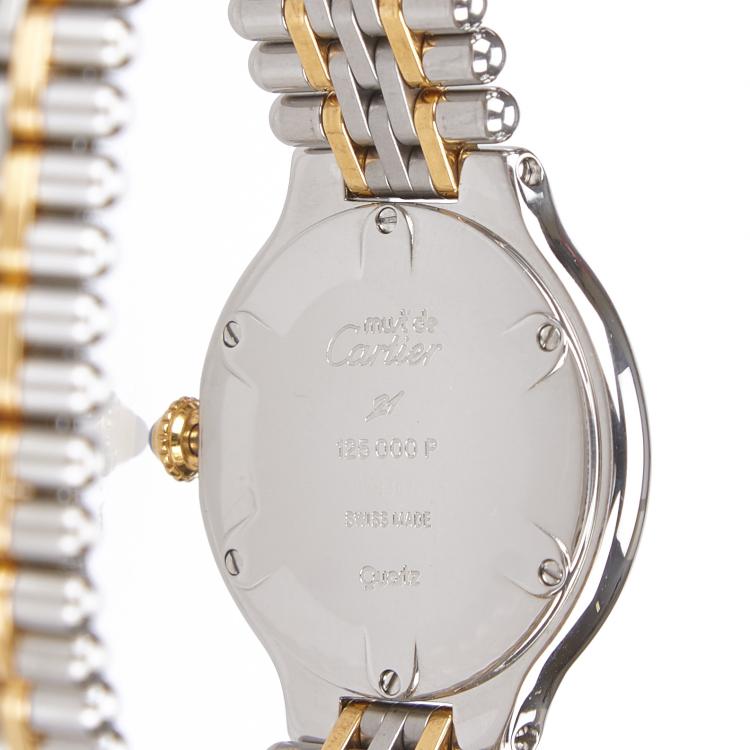 Pre Owned Cartier White Stainless Steel Must 21 Women's Wristwatch 28MM