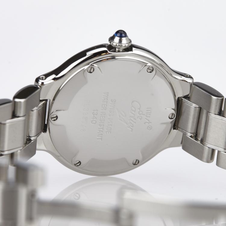 Pre Owned Cartier Silver Stainless Steel Must 21 Women's Wristwatch 28MM