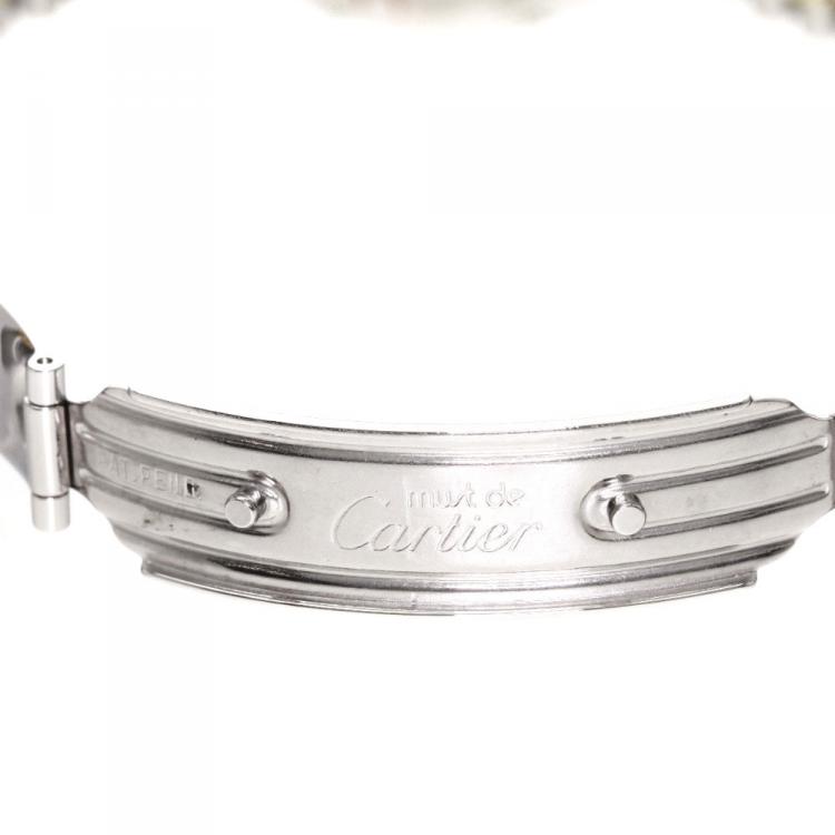 Pre Owned Cartier Ivory Stainless Steel Must 21 Women's Wristwatch 27MM