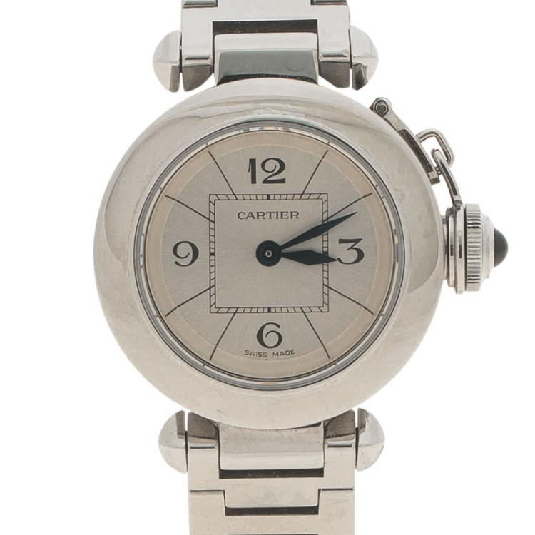 Cartier Silver Stainless Steel Miss 