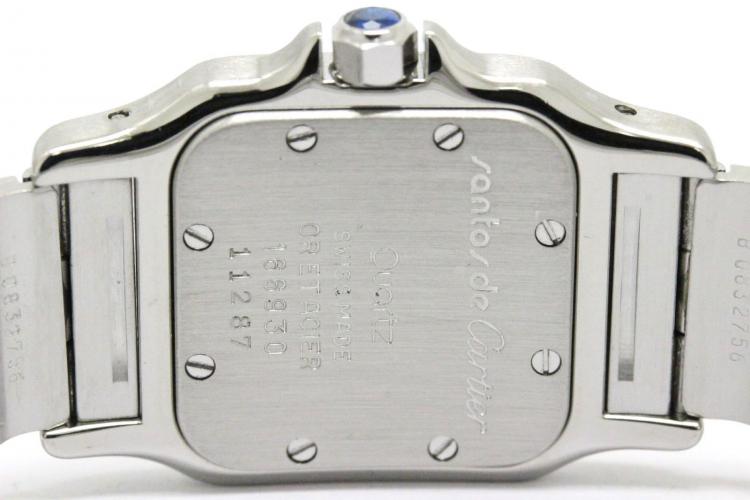Pre Owned Cartier Silver 18K Yellow Gold and Stainless Steel Santos Galbee Women's Wristwatch 24MM