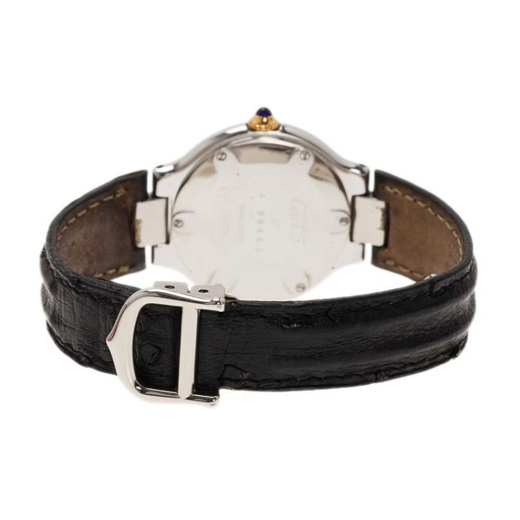 Pre Owned Cartier Silver Yellow Gold and Stainless Steel Must 21 de Cartier Women's Wristwatch 28MM