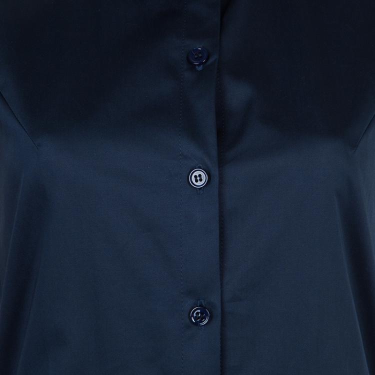 Pre Owned Carven Navy Blue Cap Sleeve A-Line Dress M