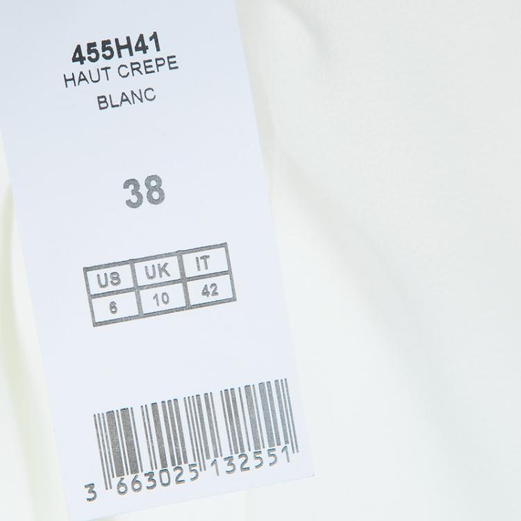 Pre Owned Carven White Crepe Power Shoulder Long Sleeve Blouse  M