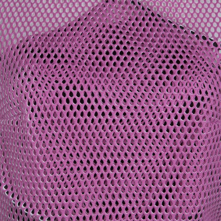 Pre Owned Carven Pink Tricot Perforated Mesh Overlap Detail Sleeveless Dress M