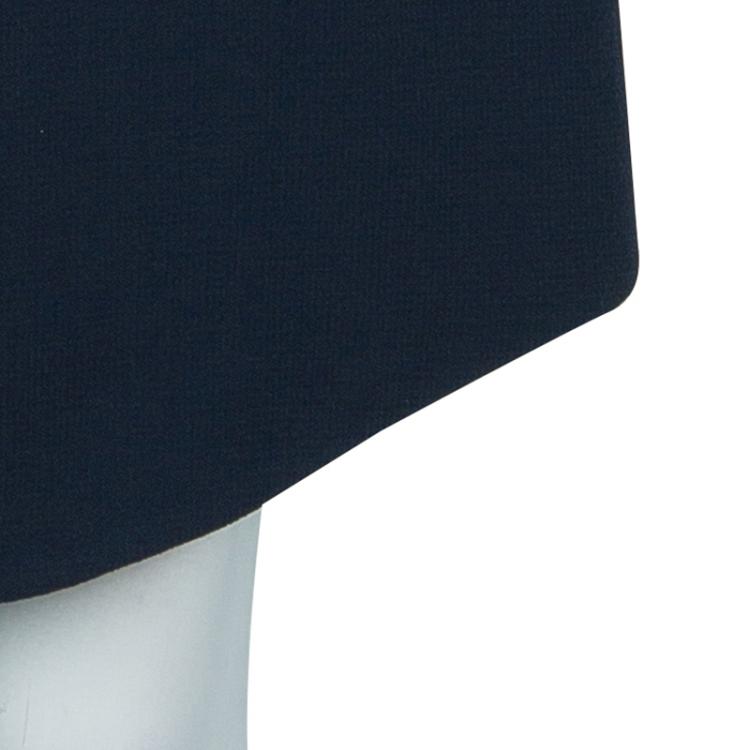 Pre Owned Carven Navy Blue Welt Pocket Detail Blazer Style Sleeveless Dress M