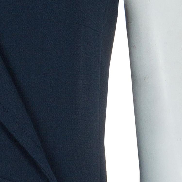Pre Owned Carven Navy Blue Welt Pocket Detail Blazer Style Sleeveless Dress M